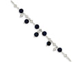 FJC Finejewelers Sterling Silver Shadow Crystal/lapis Anklet Bracelet