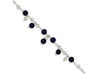 FJC Finejewelers Sterling Silver Shadow Crystal/lapis Anklet Bracelet