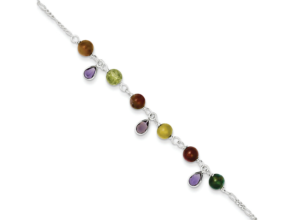 FJC Finejewelers Sterling Silver Fancy Jasper Anklet Bracelet