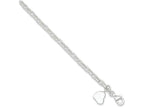 FJC Finejewelers Sterling Silver Small Oval Rolo With Solid Heart Bracelet