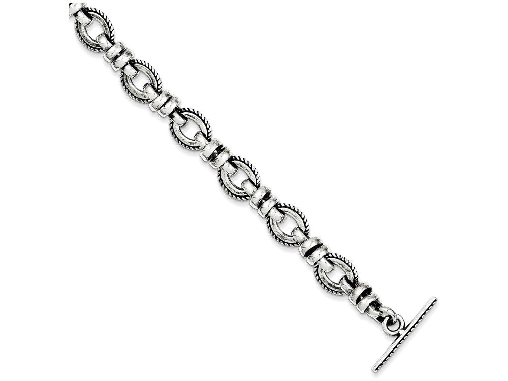 FJC Finejewelers Sterling Silver Antiqued Fancy Link Bracelet
