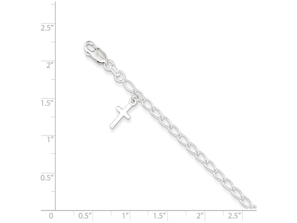 FJC Finejewelers Sterling Silver Cross Charm Child's Bracelet