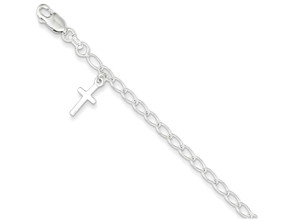 FJC Finejewelers Sterling Silver Cross Charm Child's Bracelet
