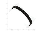 FJC Finejewelers Sterling Silver Black Braided Leather Bracelet