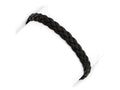 FJC Finejewelers Sterling Silver Black Braided Leather Bracelet