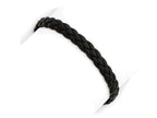 FJC Finejewelers Sterling Silver Black Braided Leather Bracelet