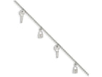 FJC Finejewelers Sterling Silver Polished Lock and Key Anklet