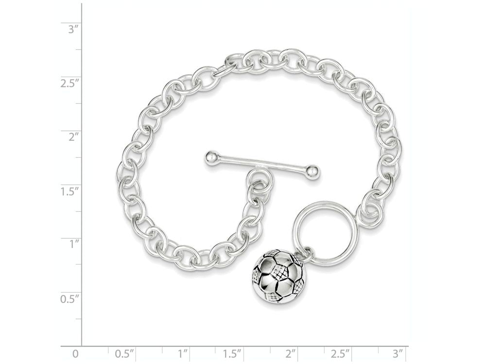 FJC Finejewelers Sterling Silver Soccer Ball Bracelet