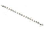 Amore LaVita Sterling Silver 6mm Double Link Charm Bracelet 7 inches (6.0mm)