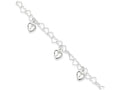 FJC Finejewelers Sterling Silver Dangling Heart Bracelet