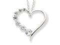 FJC Finejewelers Sterling Silver Cubic Zirconia Heart Journey Necklace