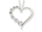 FJC Finejewelers Sterling Silver Cubic Zirconia Heart Journey Necklace