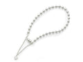 Amore LaVita™ Sterling Silver Beaded Dangling Heart Magnetic Clasp Bracelet (4.0mm)