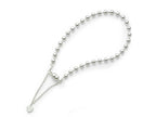 Amore LaVita™ Sterling Silver Beaded Dangling Heart Magnetic Clasp Bracelet (4.0mm)