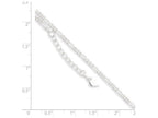 FJC Finejewelers Sterling Silver D/c and Polished Figaro Anklet