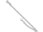 FJC Finejewelers Sterling Silver D/c and Polished Figaro Anklet