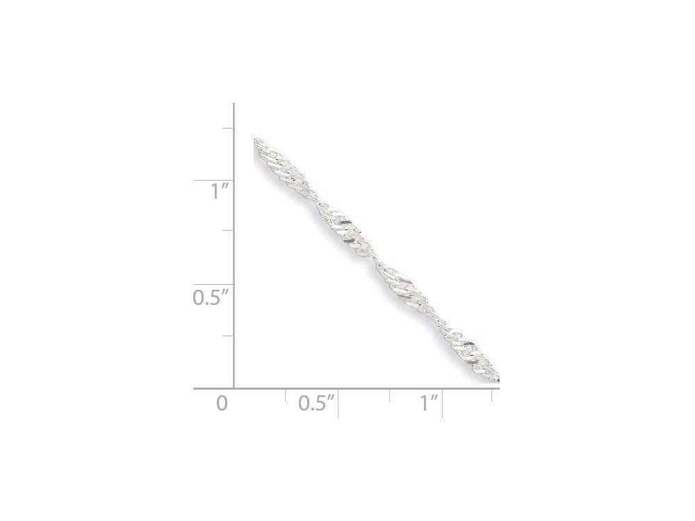 FJC Finejewelers Sterling Silver D/c and Polished Anklet