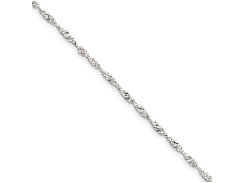 FJC Finejewelers Sterling Silver D/c and Polished Anklet