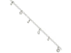 FJC Finejewelers Sterling Silver Polished Sun, Moon and Stars With 1in Ext. Anklet