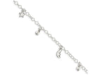 FJC Finejewelers Sterling Silver Polished Sun, Moon and Stars With 1in Ext. Anklet