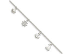 FJC Finejewelers Sterling Silver Polished Novelty With 1in Ext. Anklet