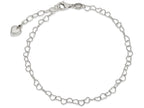 FJC Finejewelers Sterling Silver Polished Puffed Heart With 1in Ext. Anklet