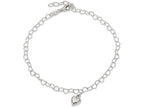 FJC Finejewelers Sterling Silver Polished Fancy Link Puffed Heart With 1in Ext. Anklet