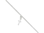FJC Finejewelers Sterling Silver 10 Solid Polished Cross On Box Chain Anklet