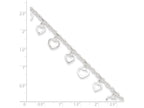FJC Finejewelers Sterling Silver 9 Polished Heart Anklet (Smaller Ankles)