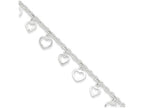 FJC Finejewelers Sterling Silver 9 Polished Heart Anklet (Smaller Ankles)
