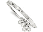 FJC Finejewelers Sterling Silver Bright Cut and Textured Bell Children's Adjustable Bangle