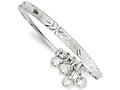 FJC Finejewelers Sterling Silver Bright Cut and Textured Bell Children's Adjustable Bangle