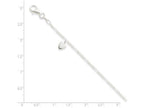 FJC Finejewelers Sterling Silver 10inch Polished Dangling Hearts On Figaro Anklet