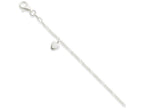 FJC Finejewelers Sterling Silver 10inch Polished Dangling Hearts On Figaro Anklet