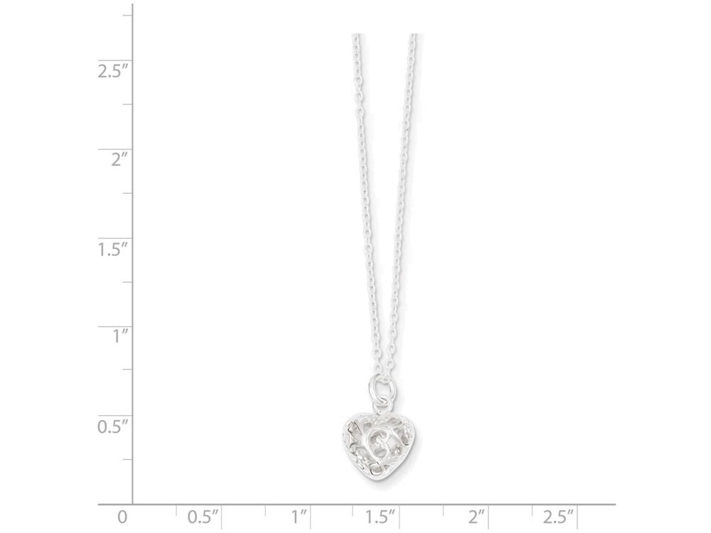 FJC Finejewelers Sterling Silver Polished Puffed Heart Necklace