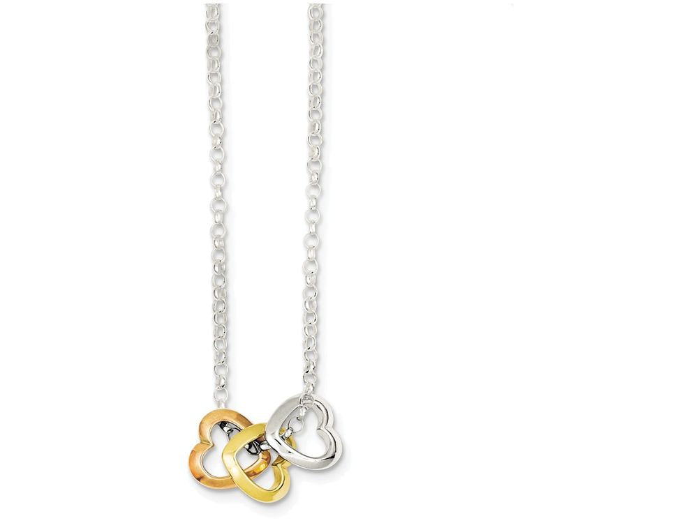 FJC Finejewelers Sterling Silver Polished Fancy Heart Necklace