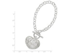 FJC Finejewelers Sterling Silver Puffed Heart Toggle Bracelet