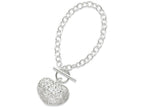 FJC Finejewelers Sterling Silver Puffed Heart Toggle Bracelet