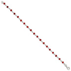 FJC Finejewelers Sterling Silver Dark Red Cubic Zirconia Polished Bracelet with Lobster Clasp