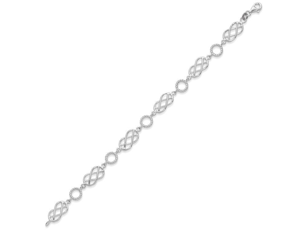 FJC Finejewelers Sterling Silver Pretzel and Circle Bracelet