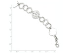 FJC Finejewelers Sterling Silver Polished and Textured Fancy Link Bracelet
