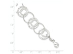 FJC Finejewelers Sterling Silver Polished and Textured Fancy Circle Link Bracelet