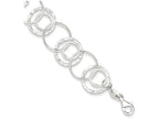 FJC Finejewelers Sterling Silver Polished and Textured Fancy Circle Link Bracelet