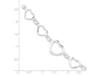FJC Finejewelers Sterling Silver Polished Heart Fancy Link Bracelet