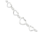 FJC Finejewelers Sterling Silver Polished Heart Fancy Link Bracelet