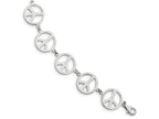 FJC Finejewelers Sterling Silver 7.25in Peace Symbol Bracelet
