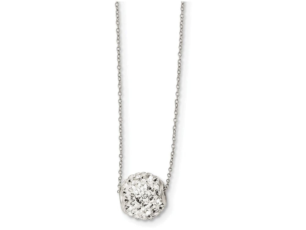 FJC Finejewelers Sterling Silver White Stellux Crystal 10mm Pendant Necklace
