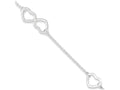 FJC Finejewelers Sterling Silver Polished Heart W/ 1in Ext. Anklet