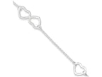FJC Finejewelers Sterling Silver Polished Heart W/ 1in Ext. Anklet