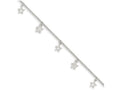 FJC Finejewelers Sterling Silver Polished And Textured Star W/ 1in Ext. Anklet